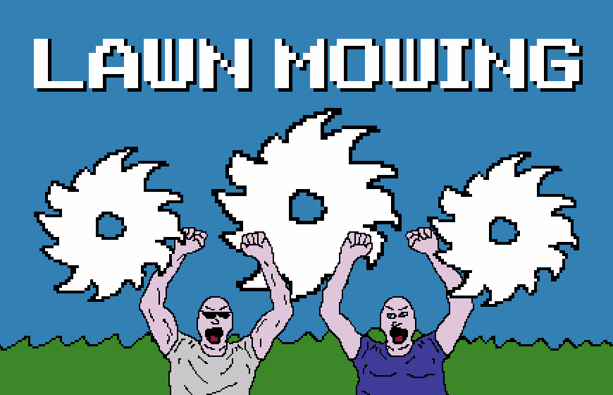 Promotional art for LAWN MOWING DISCS