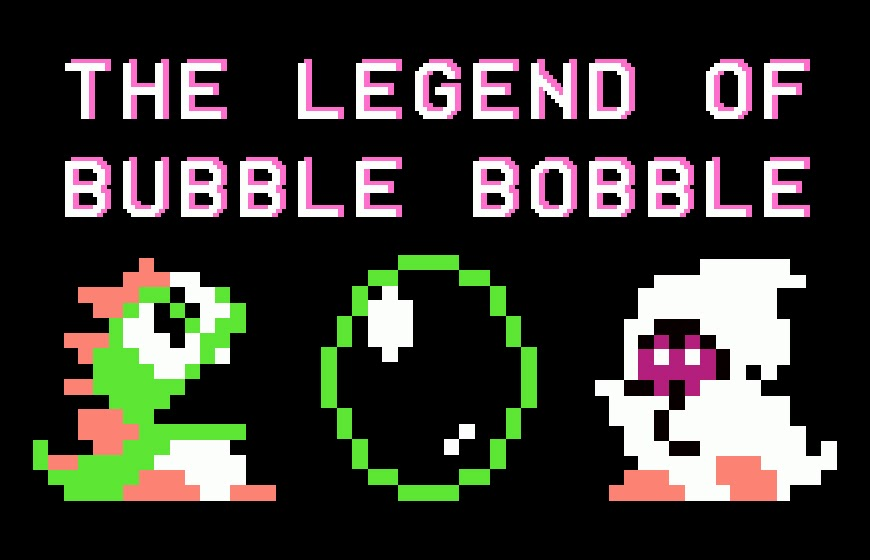 Promotional art for THE LEGEND OF BUBBLE BOBBLE