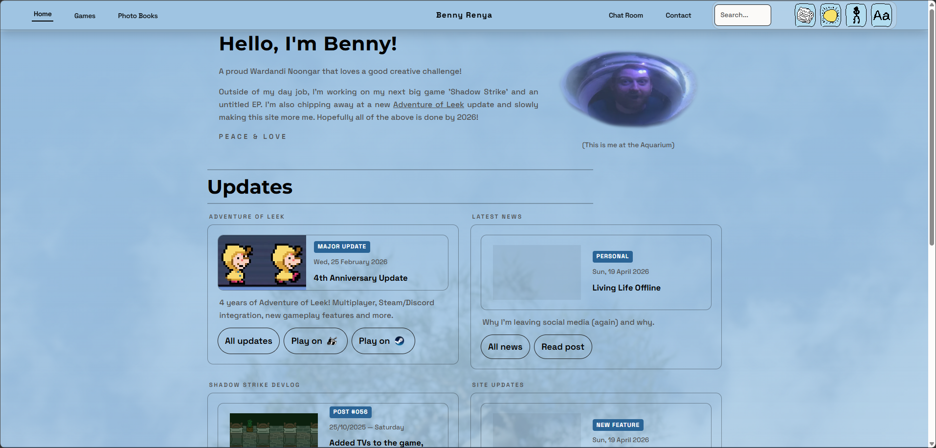 Homepage before the redesign